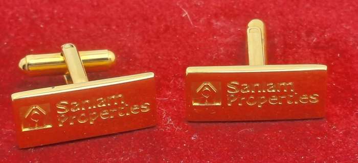 A Pair of Vintage Sanlam Properties Cufflinks  -No Box