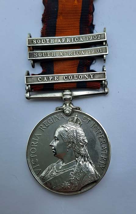 Anglo Boer War QSA -Queens Medal -Cape Colony,1901 and 1902 Clasps To No.1091  TPR:B.Getz. D.E.O.V.R