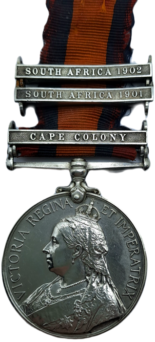 Anglo Boer War QSA -Queens Medal -Cape Colony,1901 and 1902 Clasps To No.1091  TPR:B.Getz. D.E.O.V.R