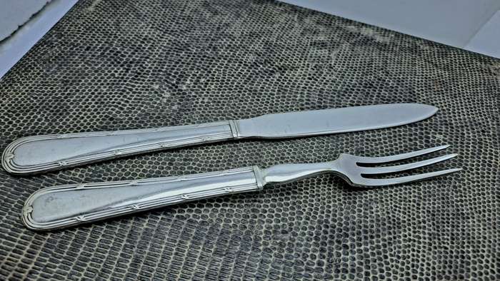 12pc Vintage Yeoman Plate E.P.N.S Desert Fork and Knife set -Boxed