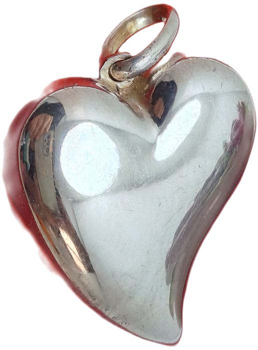 Vintage Sterling Silver Heart Pendant- Unused with No Engraving on It -7,85 Grams