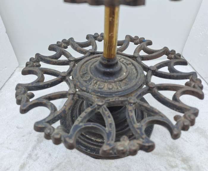 Antique Victorian 2 Tier Cast Iron Office Rubber Stamp Holder can also store Smoking Pipes