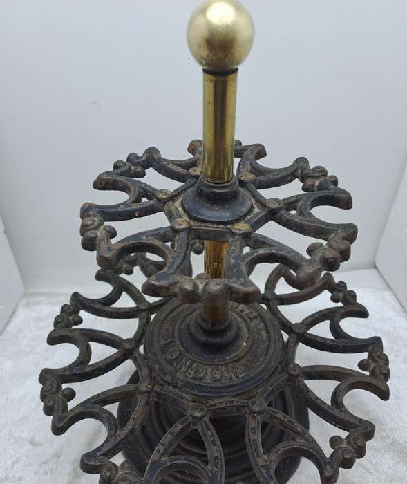Antique Victorian 2 Tier Cast Iron Office Rubber Stamp Holder can also store Smoking Pipes