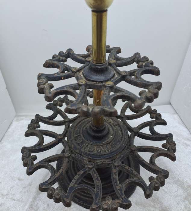 Antique Victorian 2 Tier Cast Iron Office Rubber Stamp Holder can also store Smoking Pipes