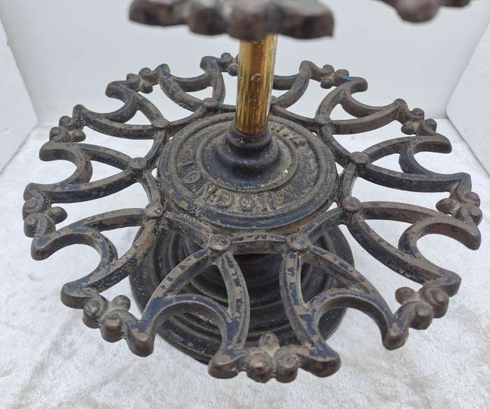 Antique Victorian 2 Tier Cast Iron Office Rubber Stamp Holder can also store Smoking Pipes