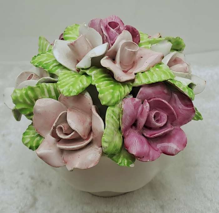 Vintage Floral Bone China Posy Vase Hand made by the floral bone China Co Durban.