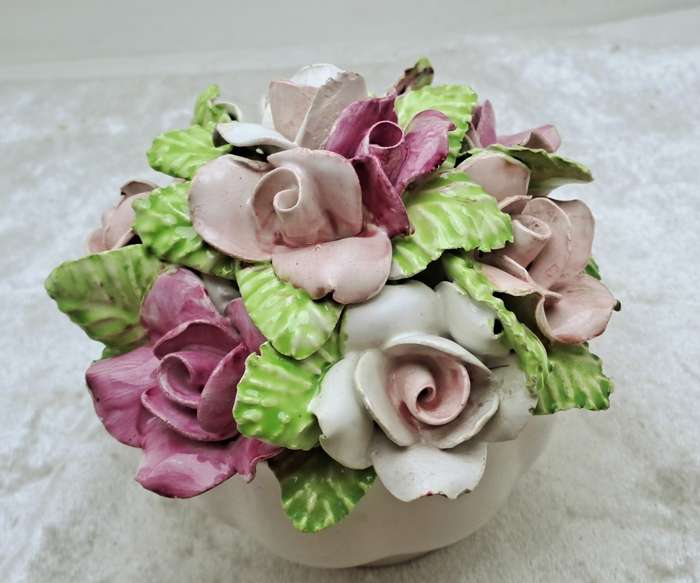 Vintage Floral Bone China Posy Vase Hand made by the floral bone China Co Durban.