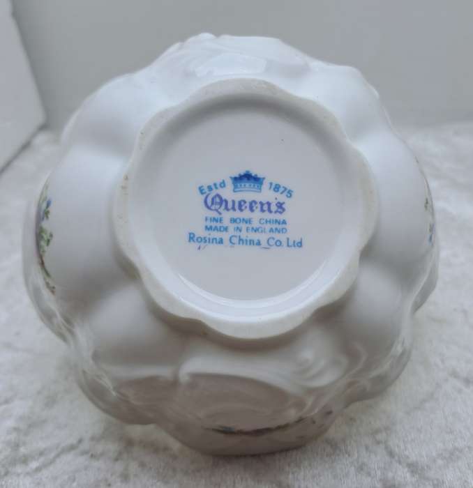 Vintage Queens Rosina Fine Bone China Sugar Basket made in England