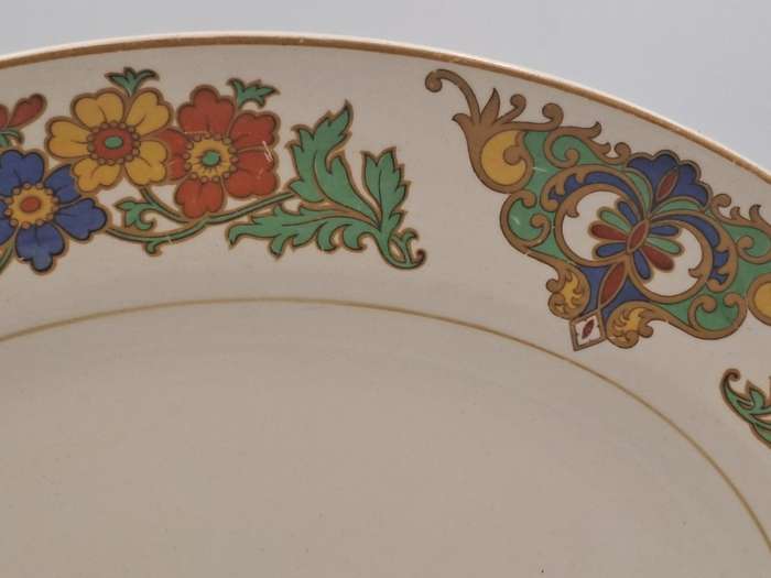 Vintage C.1945 Ivory Ware Cairo Minerva John Maddock & Sons -England - Oval Plate 30cmX24cm