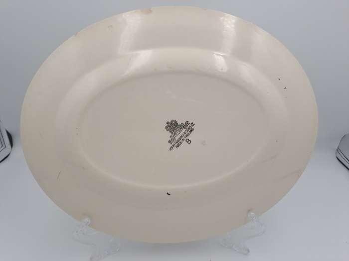 Vintage C.1945 Ivory Ware Cairo Minerva John Maddock & Sons -England - Oval Plate 30cmX24cm