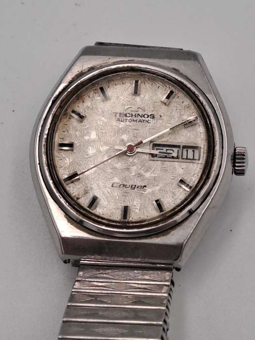 Vintage TECHNOS Cougar Mod.2879.2120.354 Mens Automatic Watch -17 Jewels -WORKING