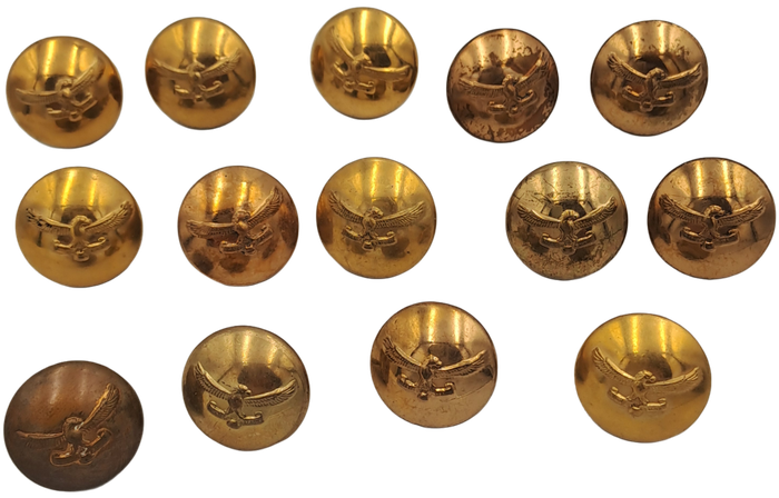 14 Vintage SAAF Buttons-Brass- 23mm (South African Airforce)