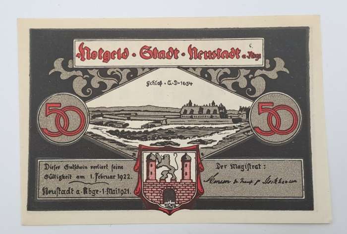 Germany 1921 notgeld  50 Pfennig-City of Neustadt am Rübenberge,-UNC