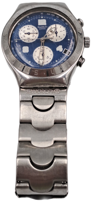 Pre-Owned AG1999 Mens Swiss Swatch IRONY Chrono Mesmeric Blue Watch