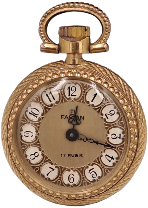 Rare Vintage small Ladies Farian Pocket watch (wind-up) Working -17 Rubis