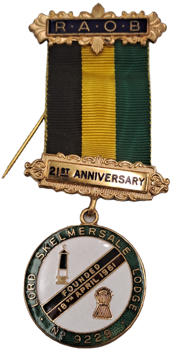 Vintage R.A.O.B  21st Anniversary Lord Skelmersale Lodge Masonic Jewel (free Mason)