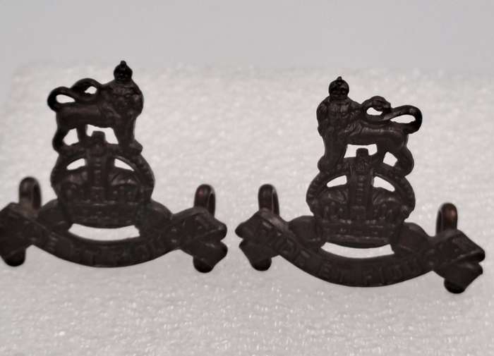 British Army: Royal Army Pay Corps Collar Badges 28mm x 30mm