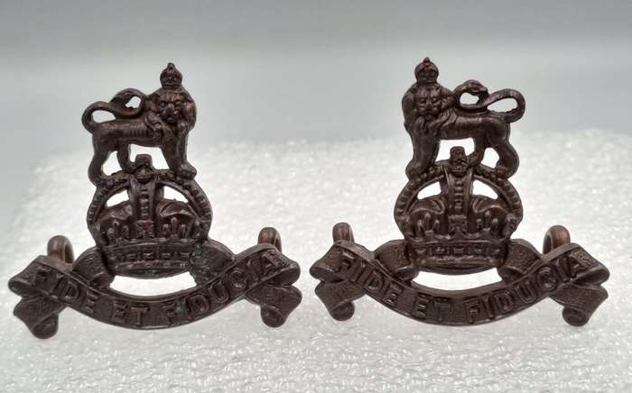 British Army: Royal Army Pay Corps Collar Badges 28mm x 30mm