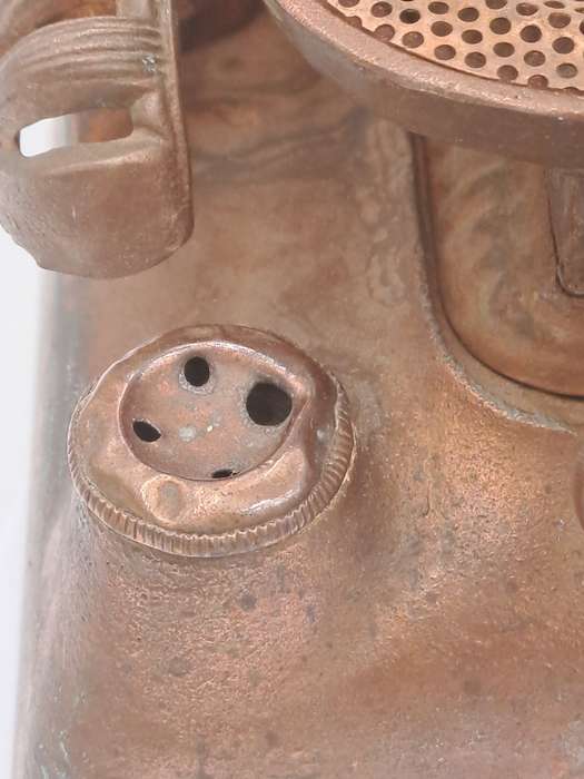 Early 1900`s Antique Cast Iron Twin Beatrice No 11 Kerosene stove -Copper plated