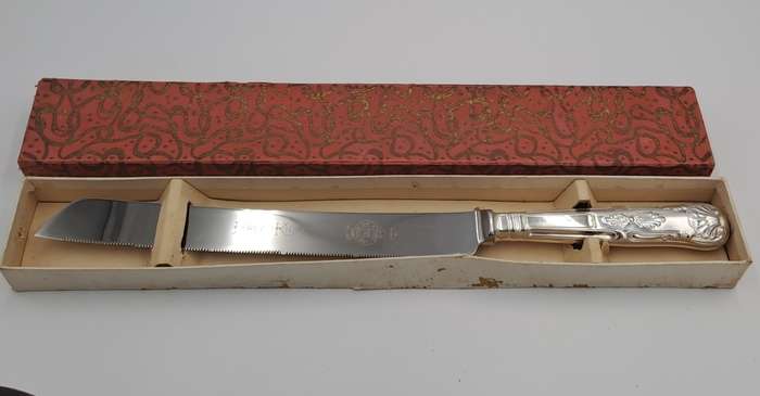 Vintage Silver Plated BREADKNIFE John Turton & Co Sheffield England -Firth Stainless-Boxed -Unused