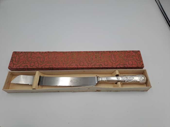 Vintage Silver Plated BREADKNIFE John Turton & Co Sheffield England -Firth Stainless-Boxed -Unused