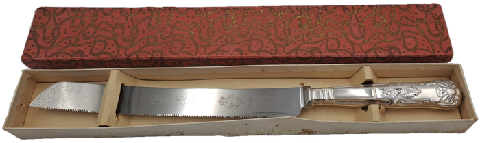 Vintage Silver Plated BREADKNIFE John Turton & Co Sheffield England -Firth Stainless-Boxed -Unused