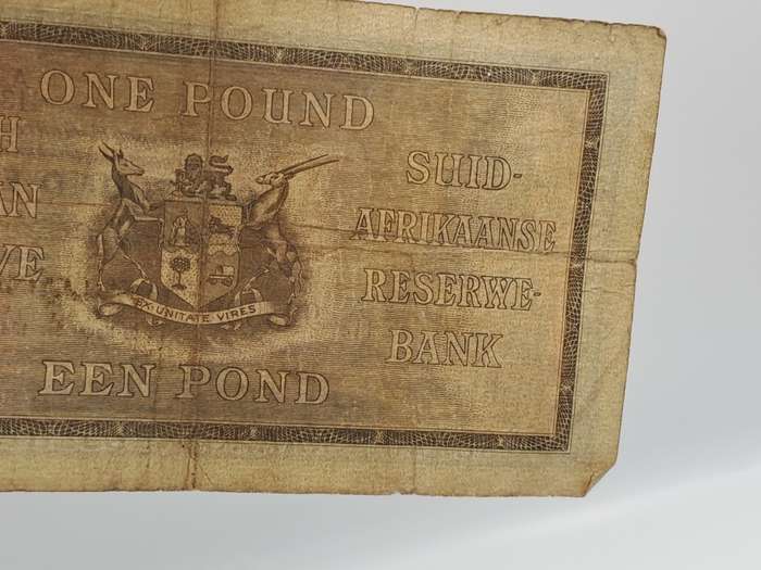 J. Postmus 1941 A113 Prefix - South Africa One Pound -Een Pond Bank note Circulated