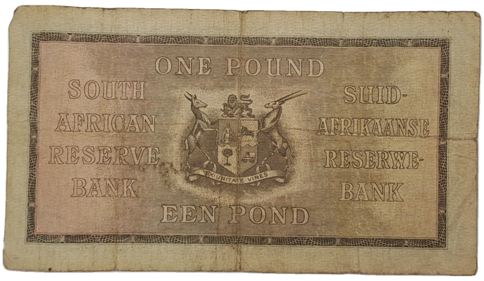 J. Postmus 1941 A113 Prefix - South Africa One Pound -Een Pond Bank note Circulated