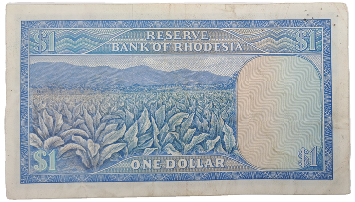 Rare !! 1970 Rhodesia 1 Dollar (One Dollar) Banknote