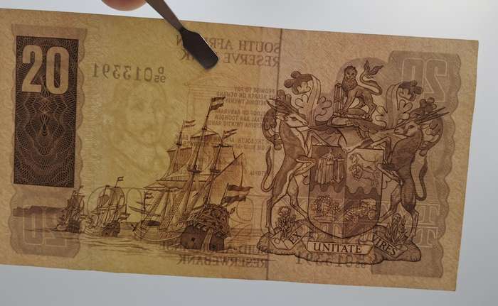 1981 G.P.C. de Kock  -D95 Prefix - South Africa R20-  20 Rand Bank note -