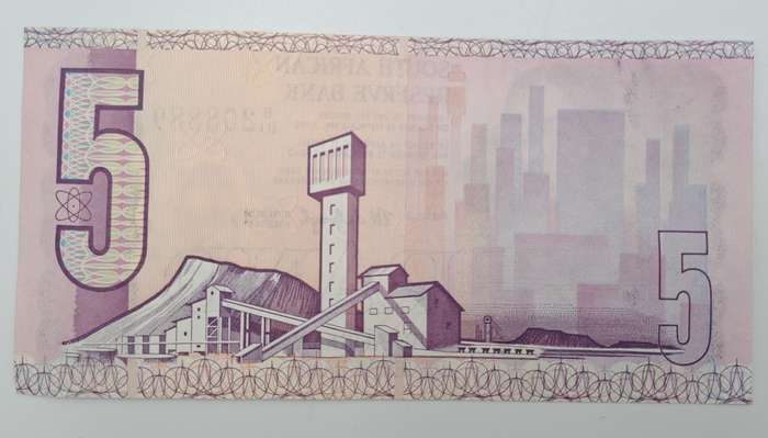 1978 TW de Jongh South Africa 5 Rand- R5-Prefix B81 -Bank Note