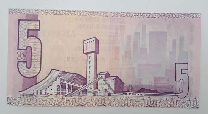 1978 TW de Jongh South Africa 5 Rand- R5-Prefix B81 -Bank Note