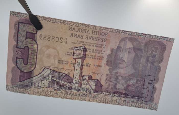 1978 TW de Jongh South Africa 5 Rand- R5-Prefix B81 -Bank Note