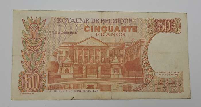 1966 Belgium 50 Francs - Baudouin I- Bank Note