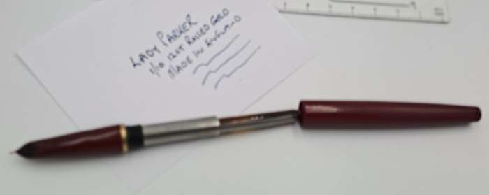 Vintage Maroon 1/10 12kt Rolled Gold Maroon - LADY Parker Fountain Pen -Ink Tested-Boxed