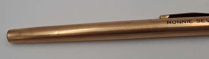 Vintage Cross 1/20 14kt Rolled Gold Fountain Pen 14kt 585 Nib -Ink Tested-Branded and engraved