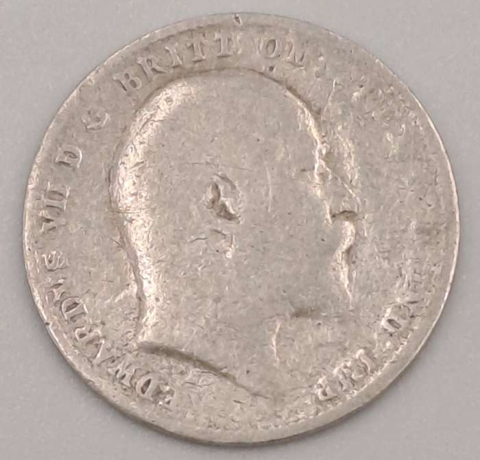 1909 United Kingdom Silver 3 Pence - Edward VII-Circulated