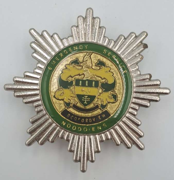 Pre-1994  Bedfordview Emergency Service Metal Chest Flash -with Pins