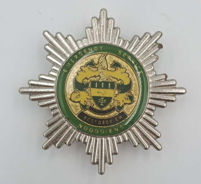 Pre-1994  Bedfordview Emergency Service Metal Chest Flash -with Pins