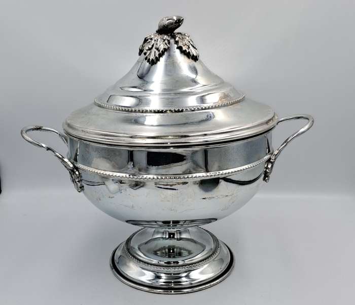 Large Vintage Silver Plate Tureen with Lid 30cm Tall -