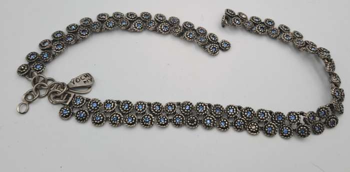 Vintage Yochi Necklace with Blue stones- need Repairs - Made in New York