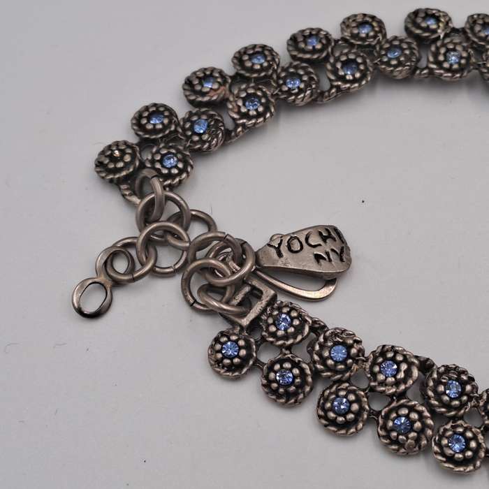 Vintage Yochi Necklace with Blue stones- need Repairs - Made in New York