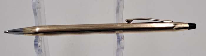 Vintage 1/20 10kt rolled gold Cross ballpoint point in Brown Hard case- ink is dry