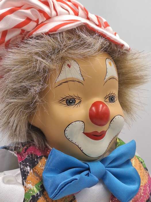 Vintage Hand-Painted Fine Porcelain Doll-Circus Clown - Parade of Dolls Collection -boxed.