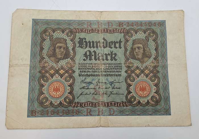 1920  Germany (1871-1948) 100 Mark Reichsbank note