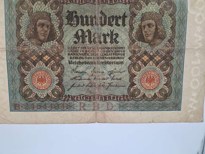 1920  Germany (1871-1948) 100 Mark Reichsbank note