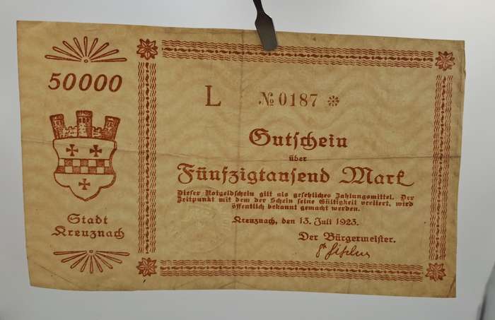 1923   july 13, Germany 50,000 Mark -Kreuznach City-