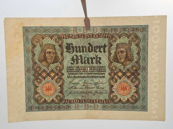 1920  Germany  Germany (1871-1948) 100 Mark Reichsbank note