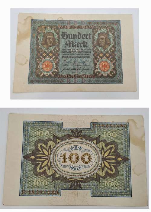 1920  Germany  Germany (1871-1948) 100 Mark Reichsbank note