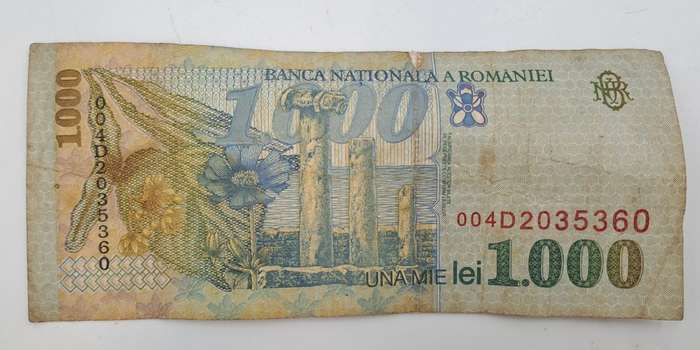 1998 Romania 1000 Lei Banknote